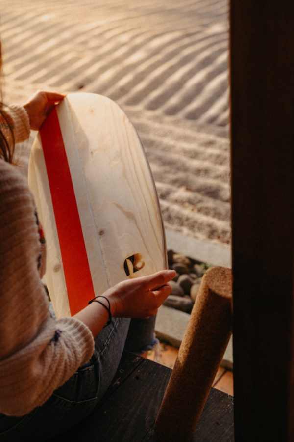 aperçu de la balance board grenett dans le jardin zen à coté de son roller